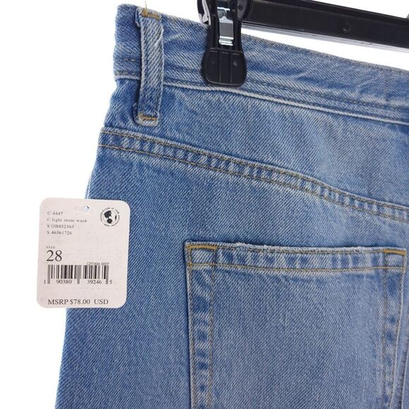 We The Free Maggie Mid Rise Straight Leg Distressed Light Stone Wash Size 28 - Picture 4 of 9